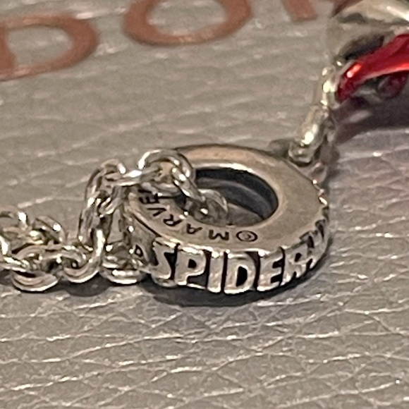 Pandora Marvel Hanging Spider-Man Sterling Silver Dangle Charm and Necklace - Picture 10 of 10